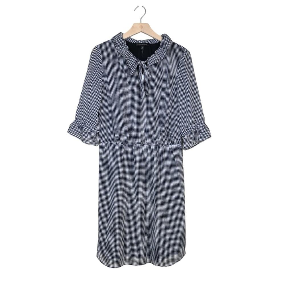 Banana Republic Womens M 3/4 Sleeve Tie Neck Dress with Pockets NEW